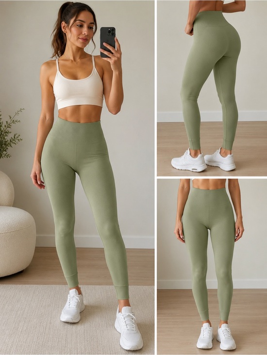 SET Active Pants - SET Active Olive High-Waist Seamless Leggings